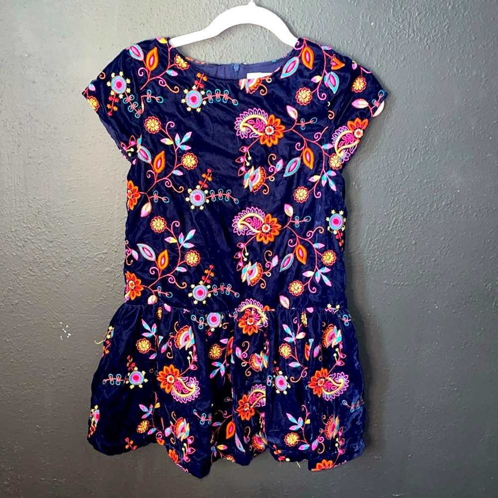 Crewel Embellished Velvet Dress Size XL 10